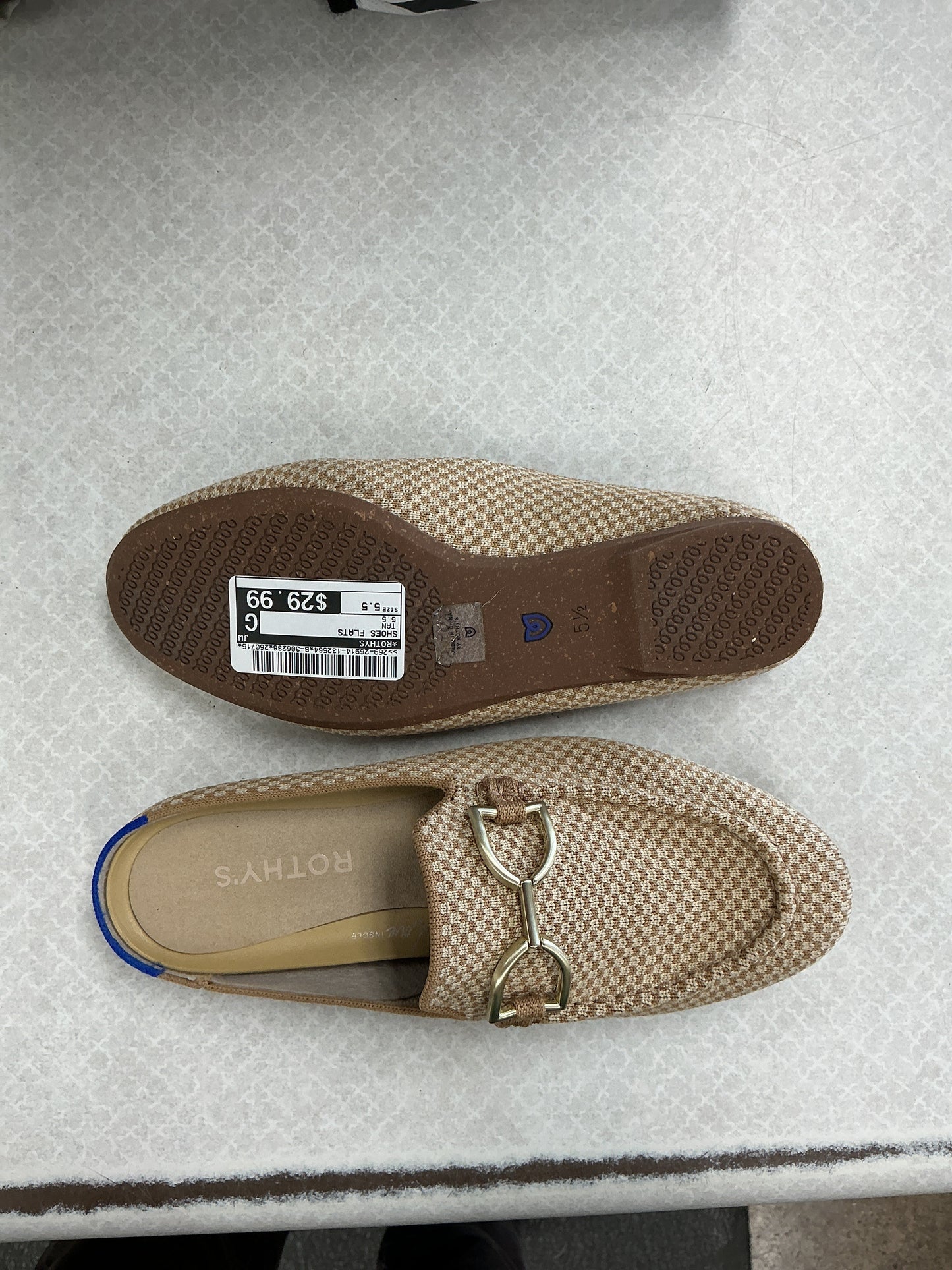 Shoes Flats By Rothys In Tan, Size:5.5