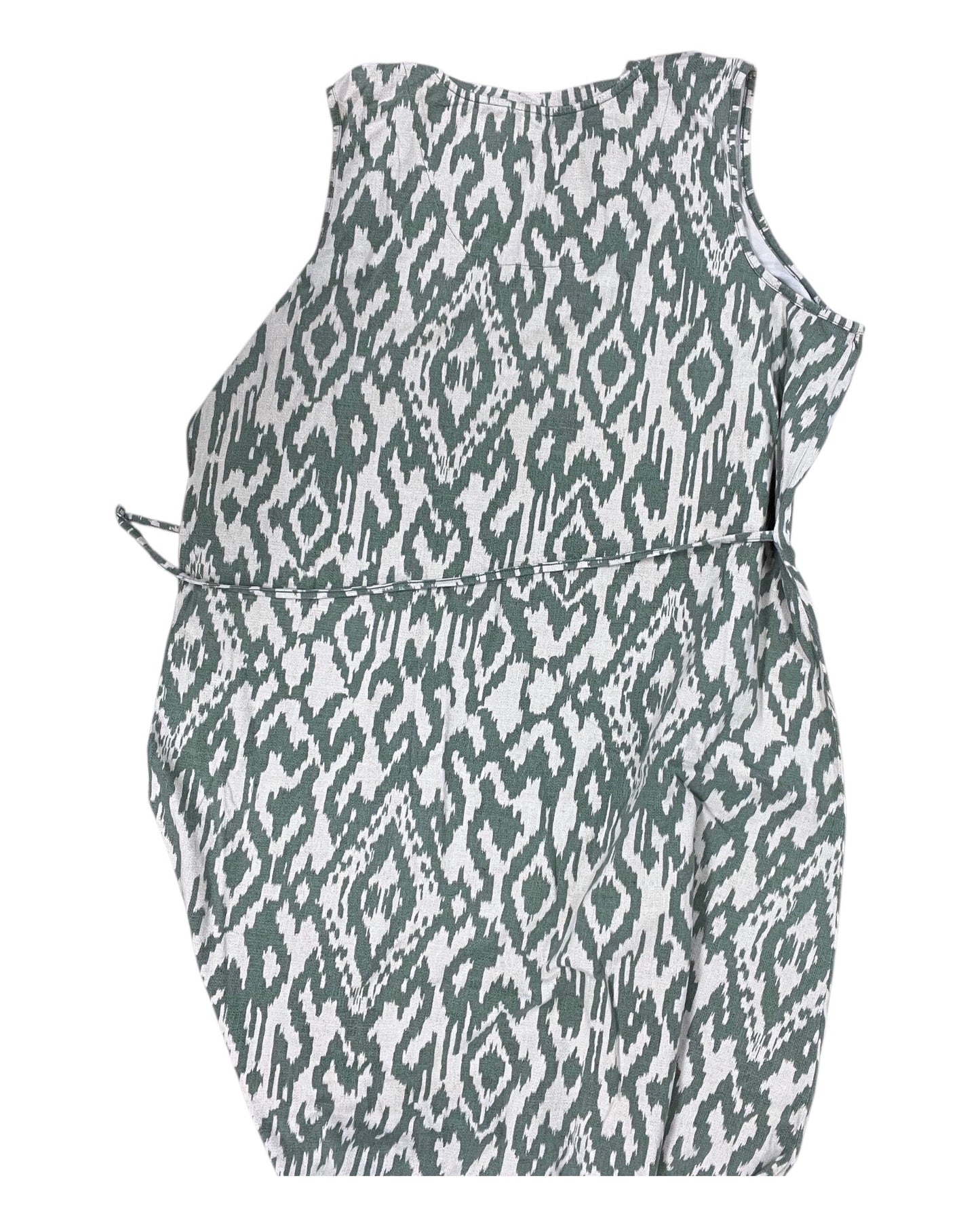 Dress Casual Maxi By D&Co. In Cream & Green, Size:3