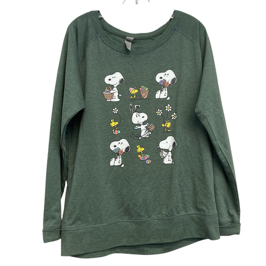 Top Ls By Instant Message In Green, Size:Xl