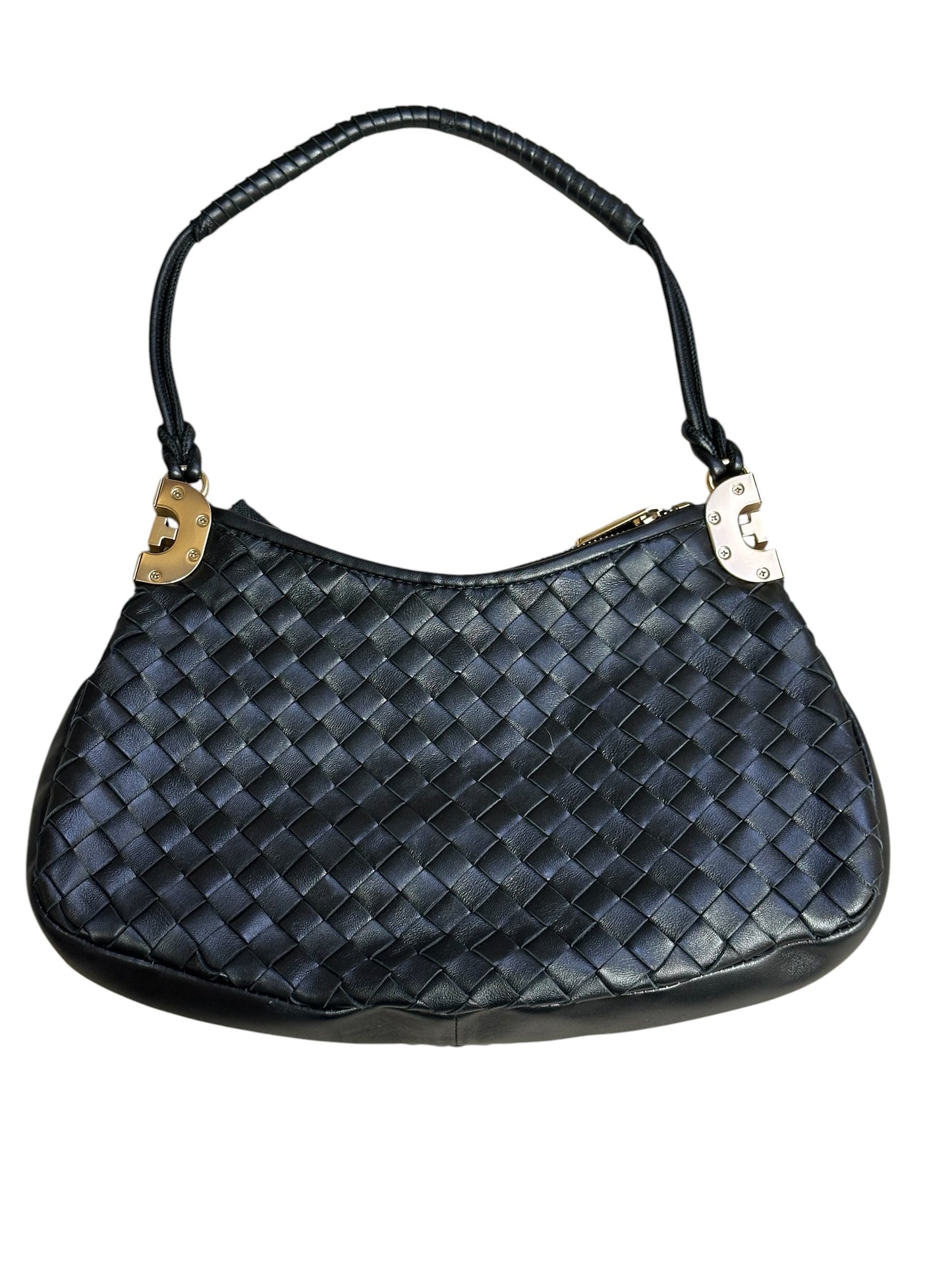 Handbag By Sam Edelman In Black & Gold, Size:Small