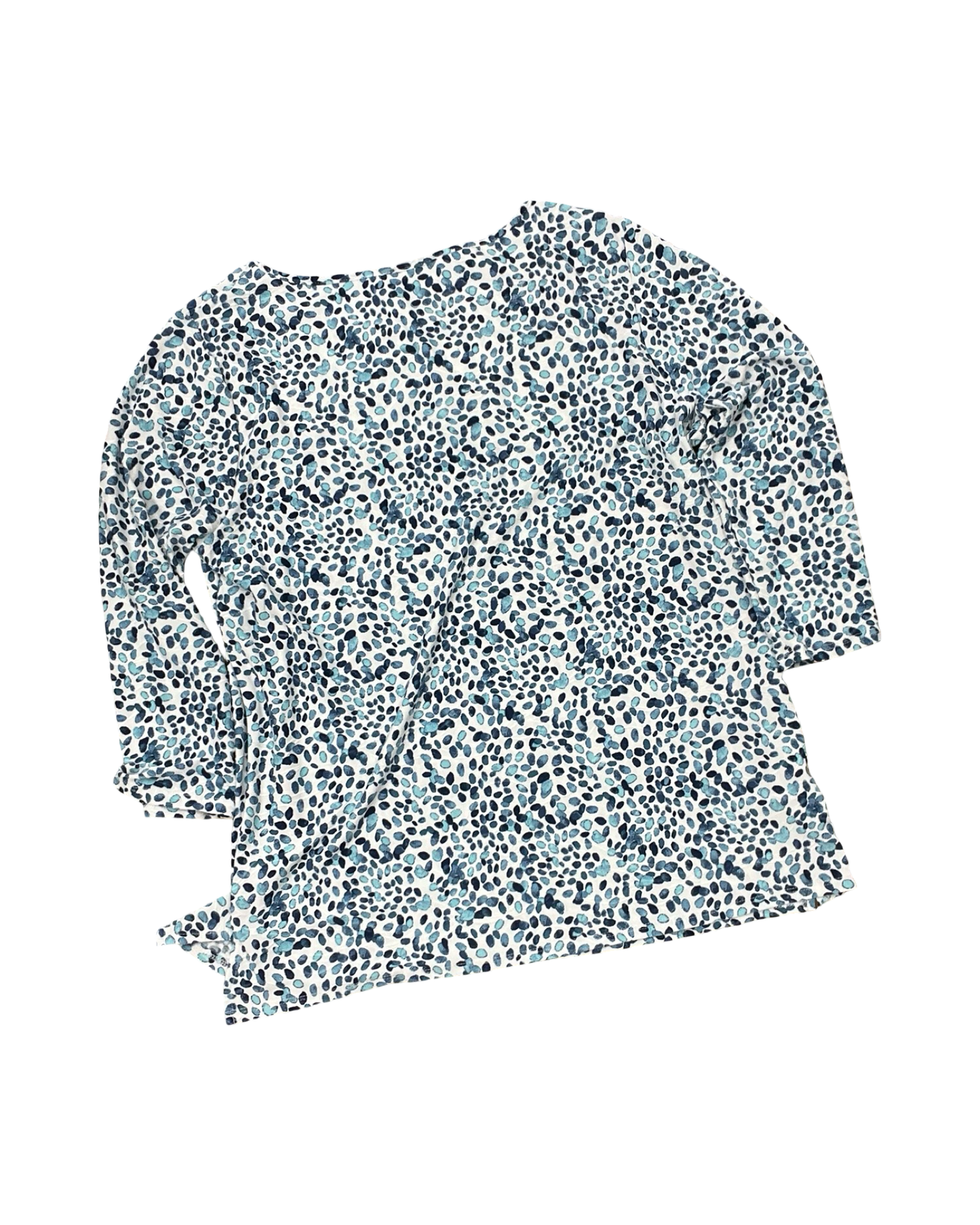Top 3/4 Sleeve By Emily Daniels In Blue & White, Size:L