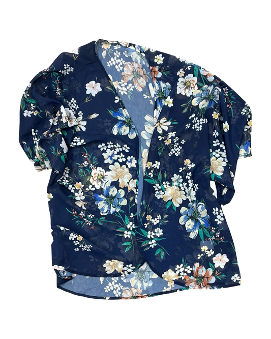 Cardigan By Clothes Mentor In Blue, Size:L