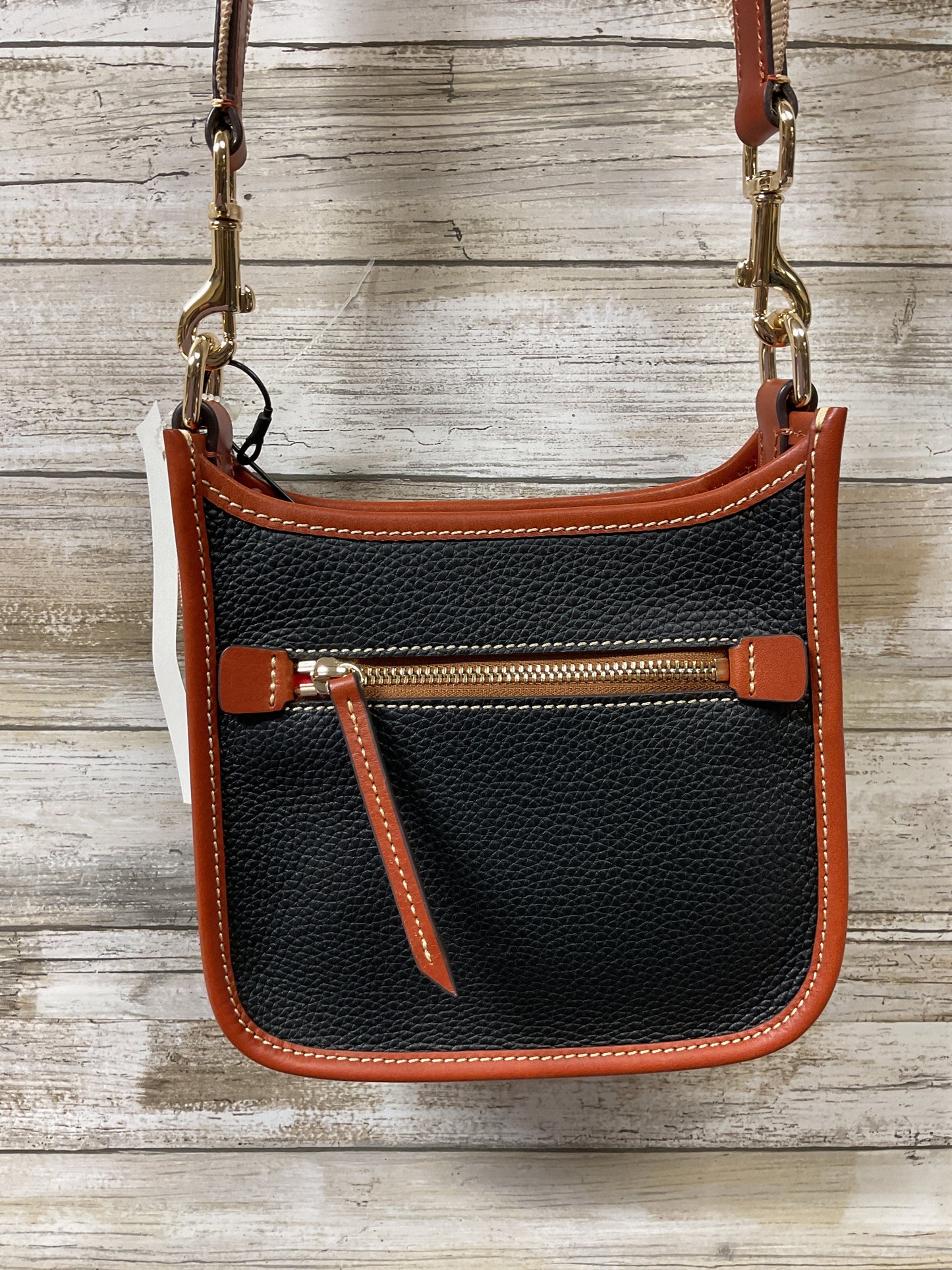 Handbag Designer By Dooney And Bourke In Black & Tan, Size:Small