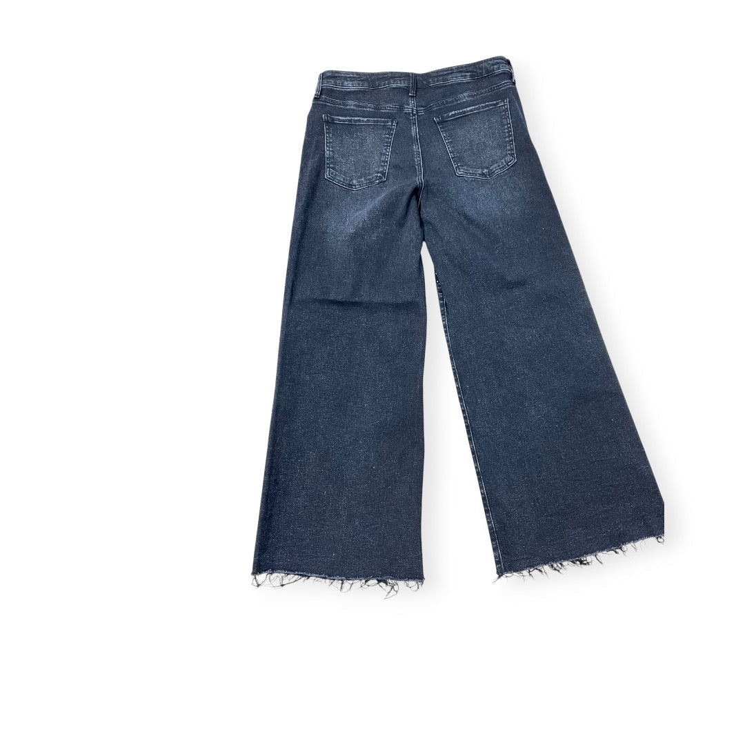 Jeans Wide Leg By Kut In Black Denim, Size:10