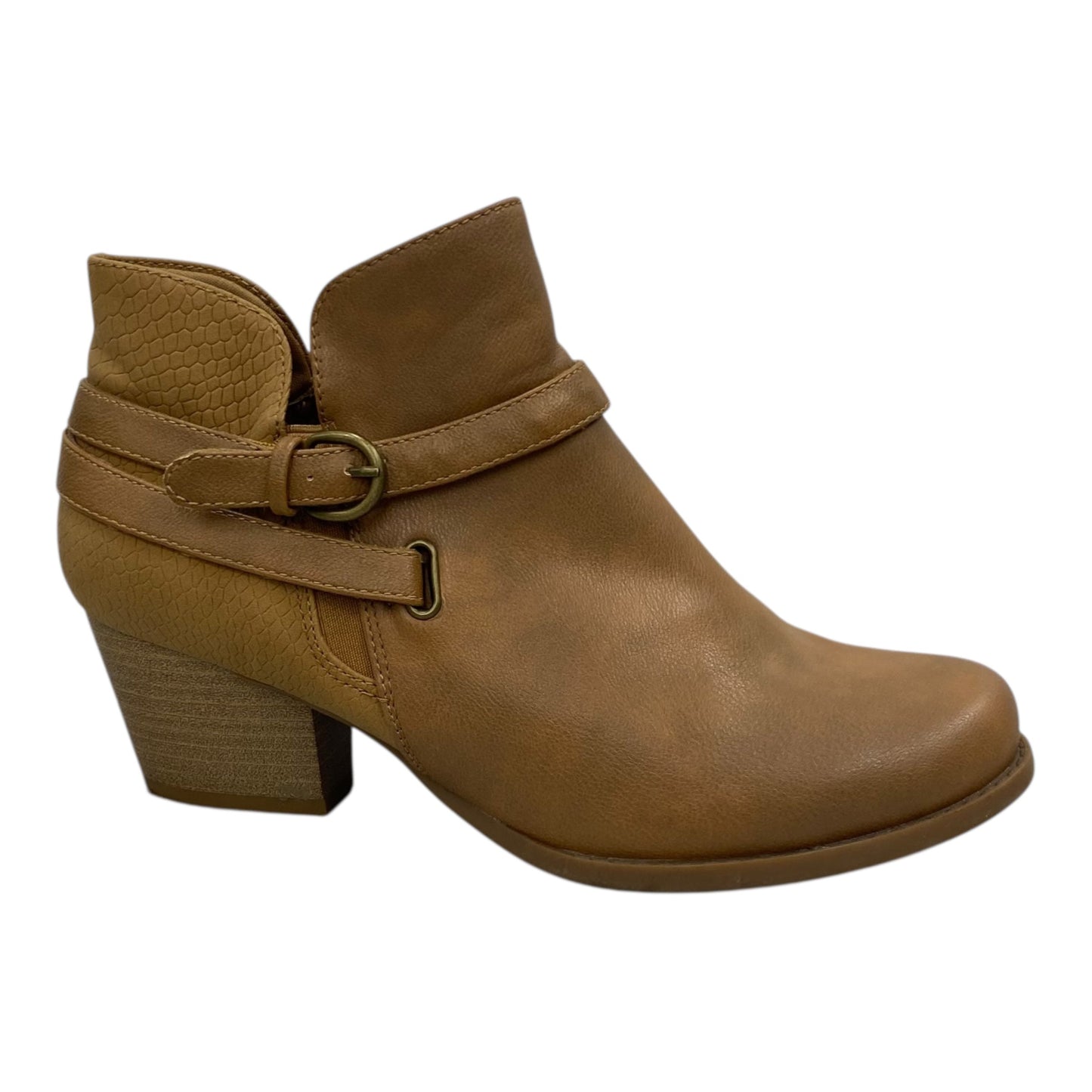 Boots Ankle Heels By Bare Traps In Tan, Size:9