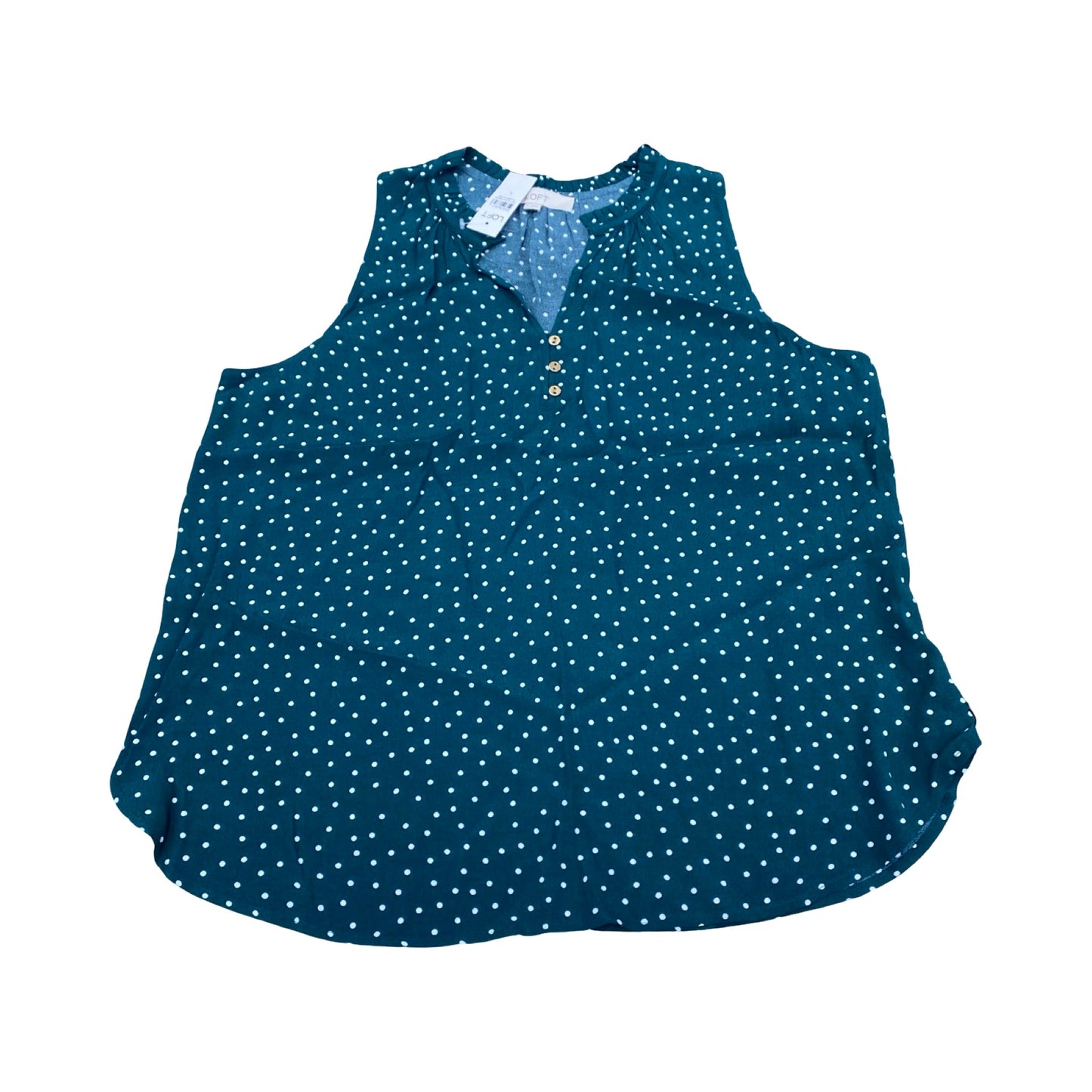 Top Sleeveless By Loft In Polkadot Pattern, Size:L