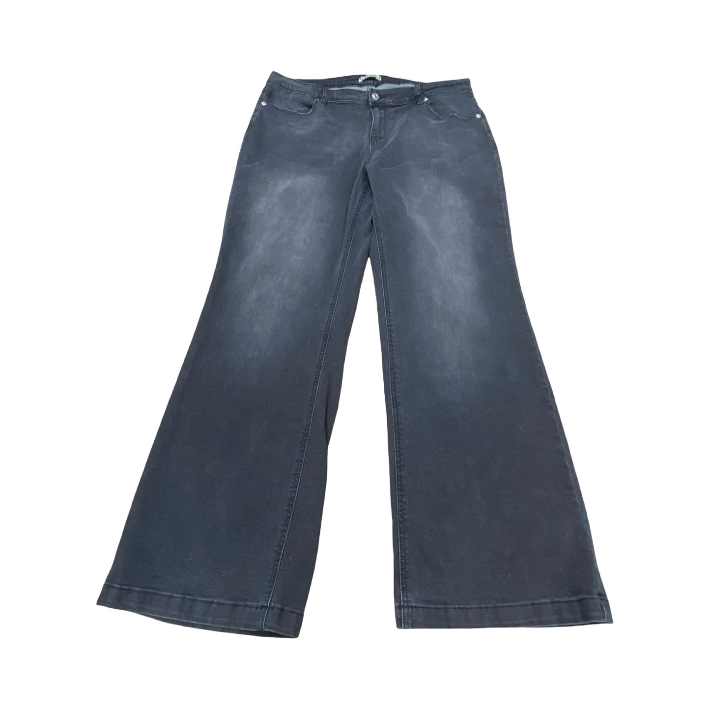 Jeans Wide Leg By Luvamia In Black, Size:18