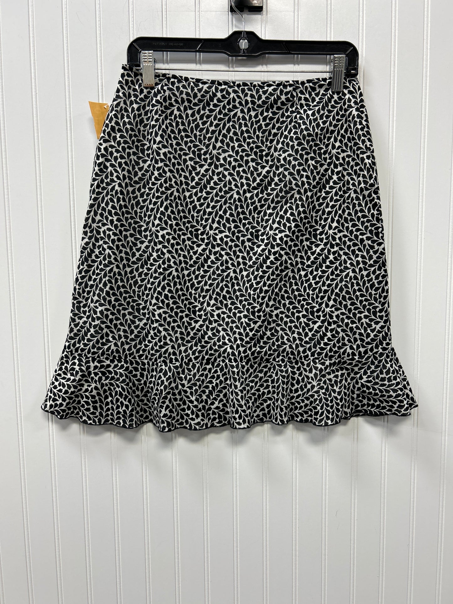 Skirt Midi By Ann Taylor In Black & White, Size:6P