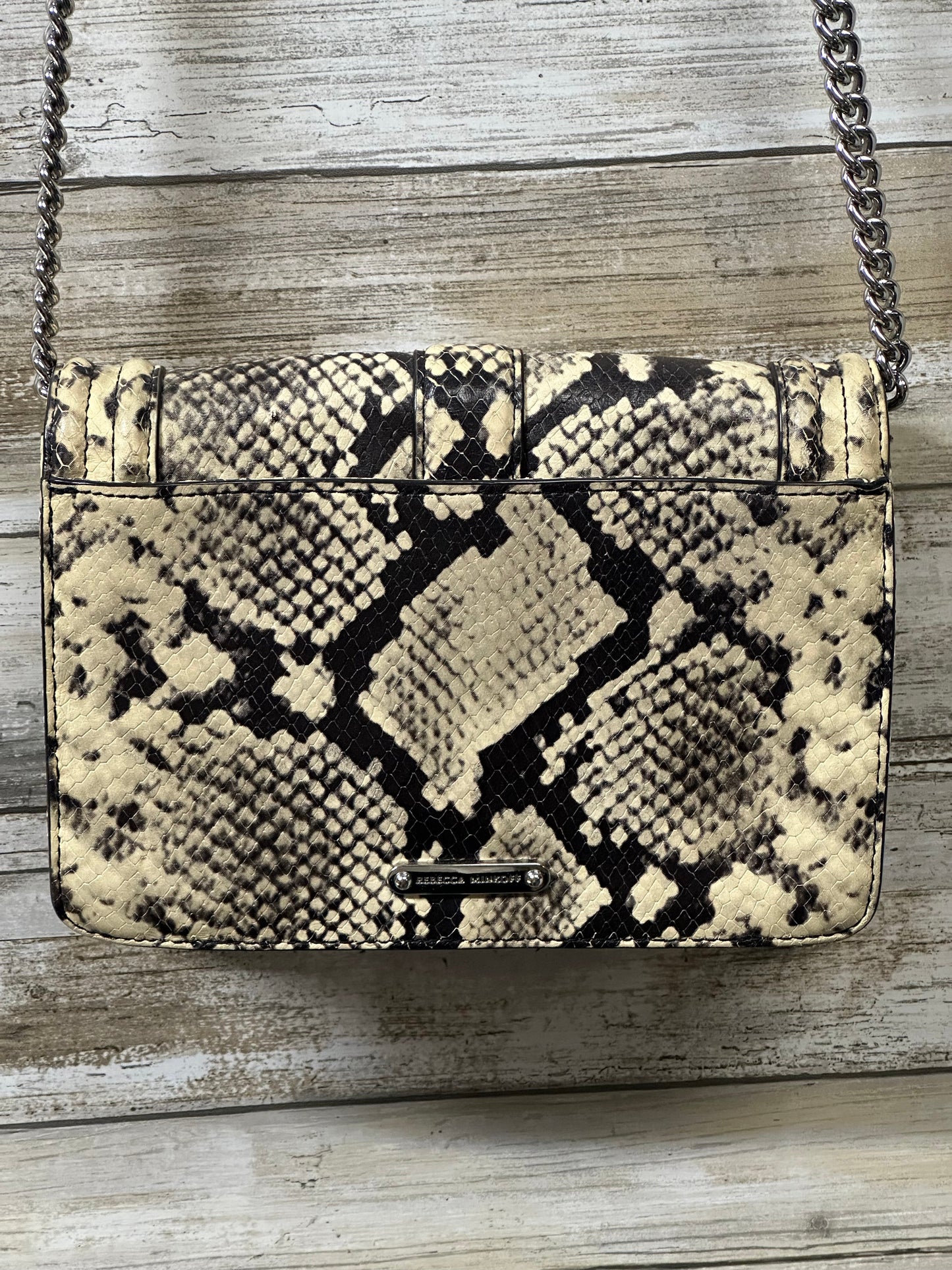 Crossbody Designer By Rebecca Minkoff In Snakeskin Print, Size:Small