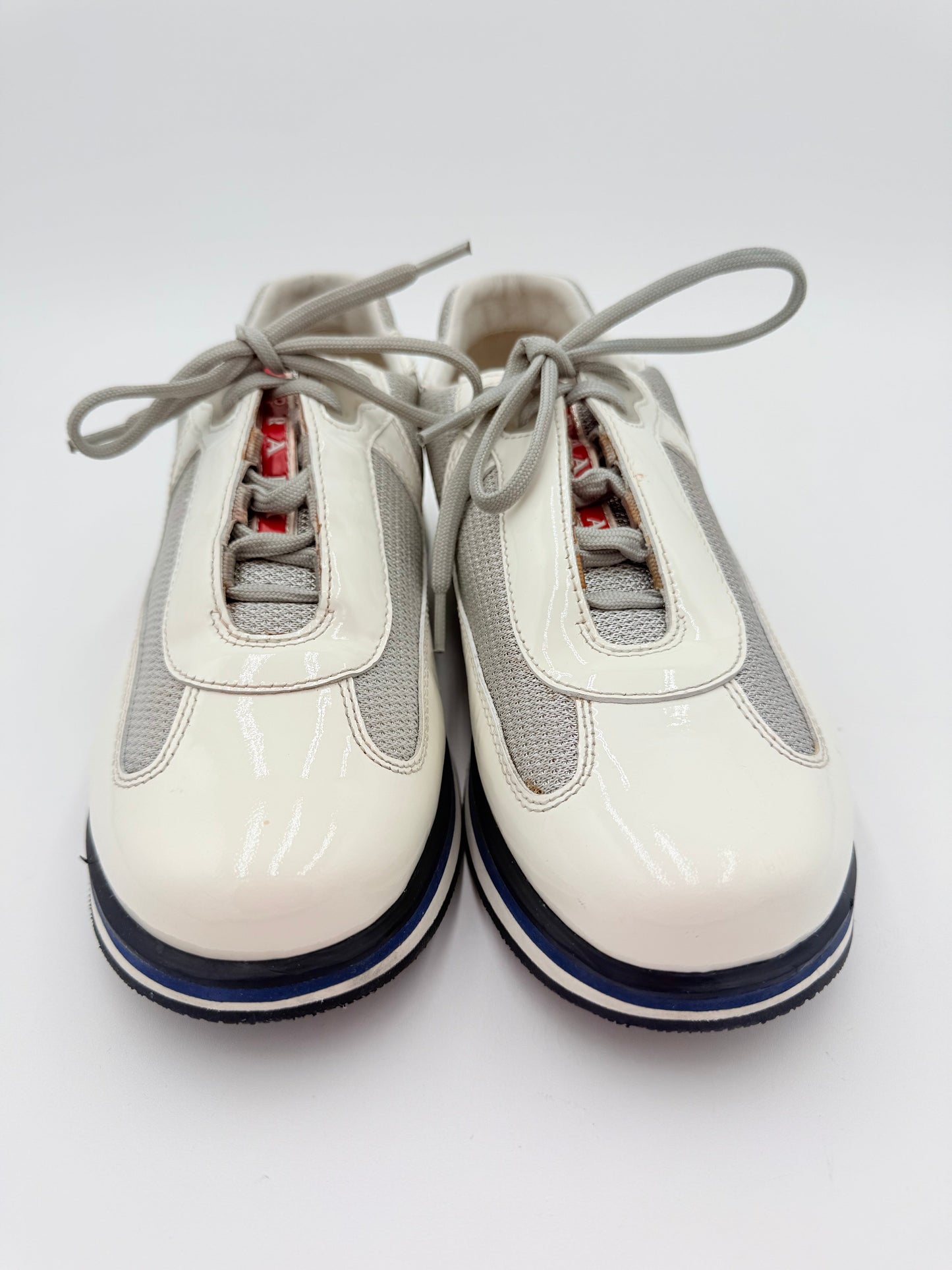 Shoes Luxury Designer By Prada In White, Size:8.5