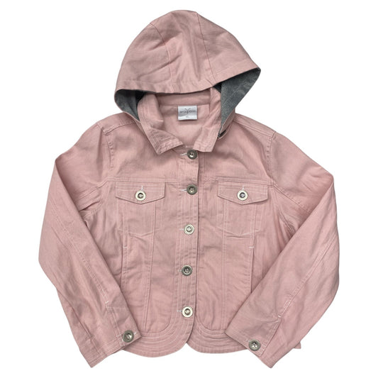 Jacket Denim By SwitchHoods In Pink Denim, Size:Xl