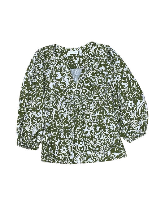Top Ls By Susan Graver In Green & White, Size:S