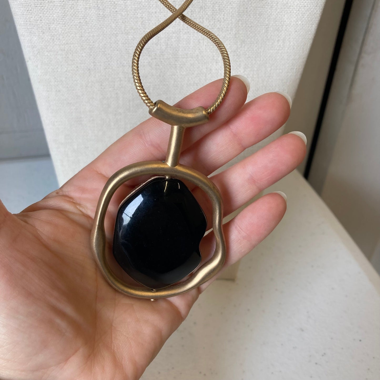 Necklace Pendant By Chicos In Animal Print