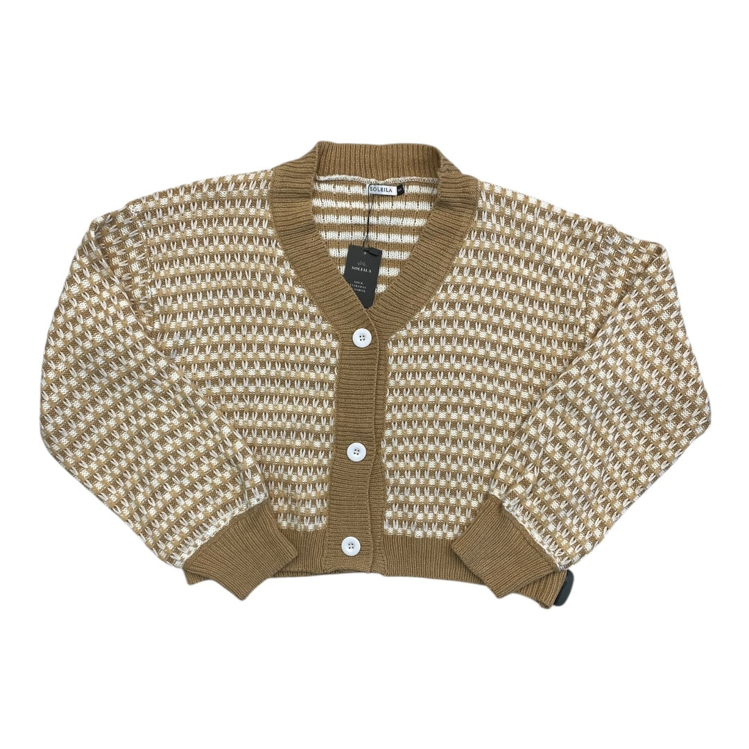 Sweater Cardigan By SOLEILA In Tan, Size:S