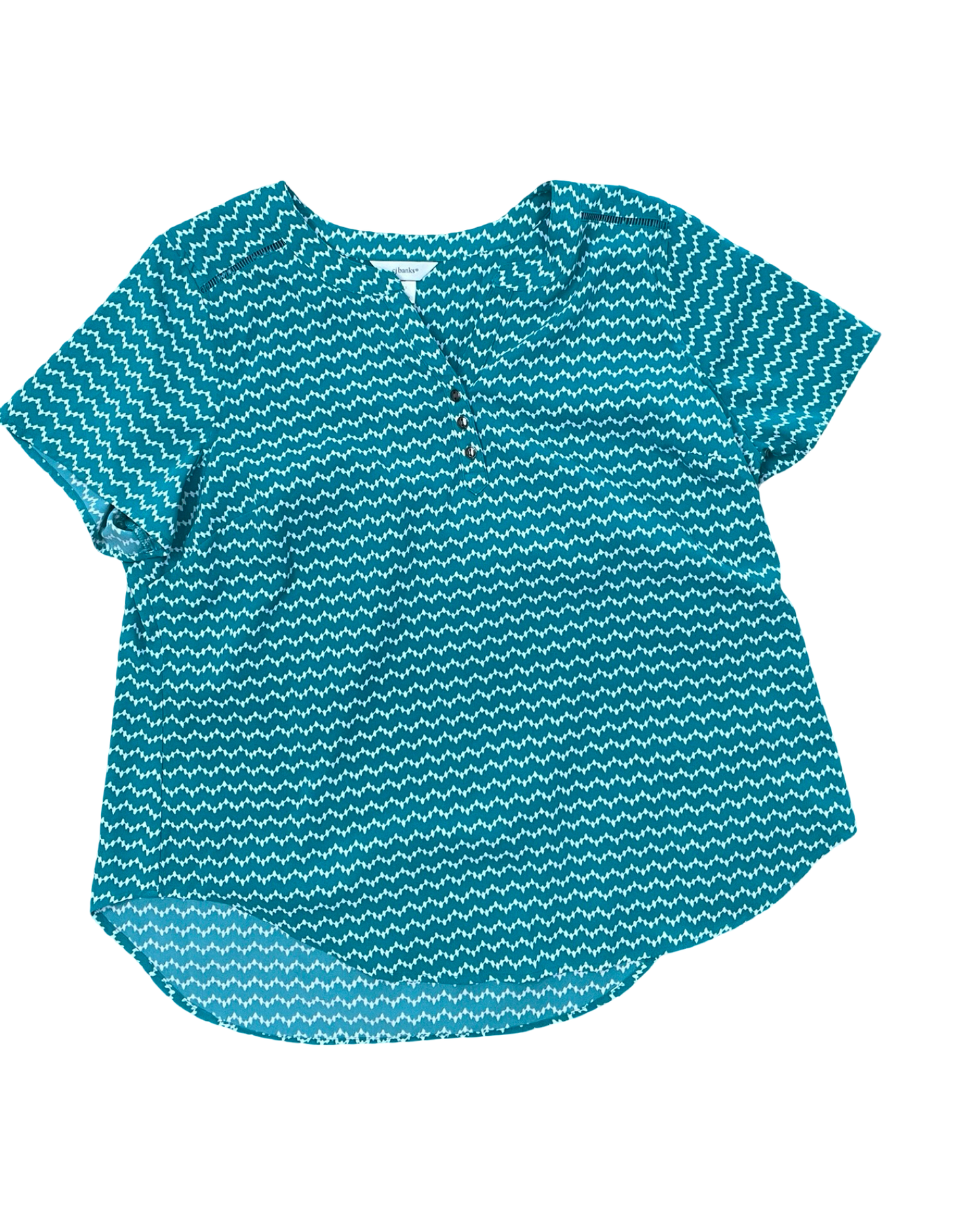 Top Ss By Cj Banks In Green & White, Size:1X
