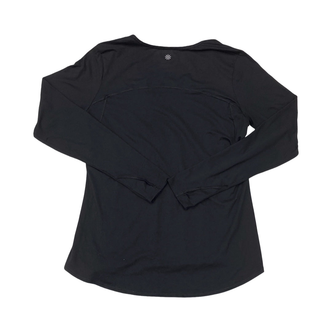 Athletic Top Ls Crewneck By Athleta In Black, Size:Xl
