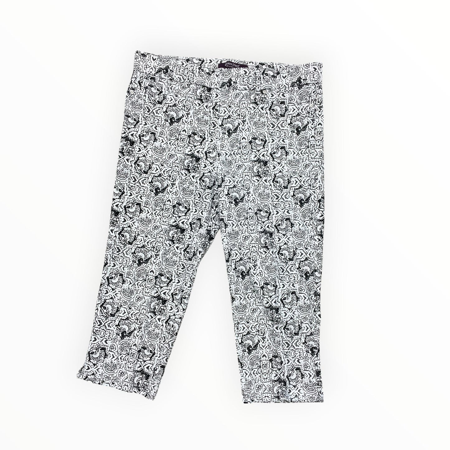 Pants Cropped By Gloria Vanderbilt In Black & White, Size:18