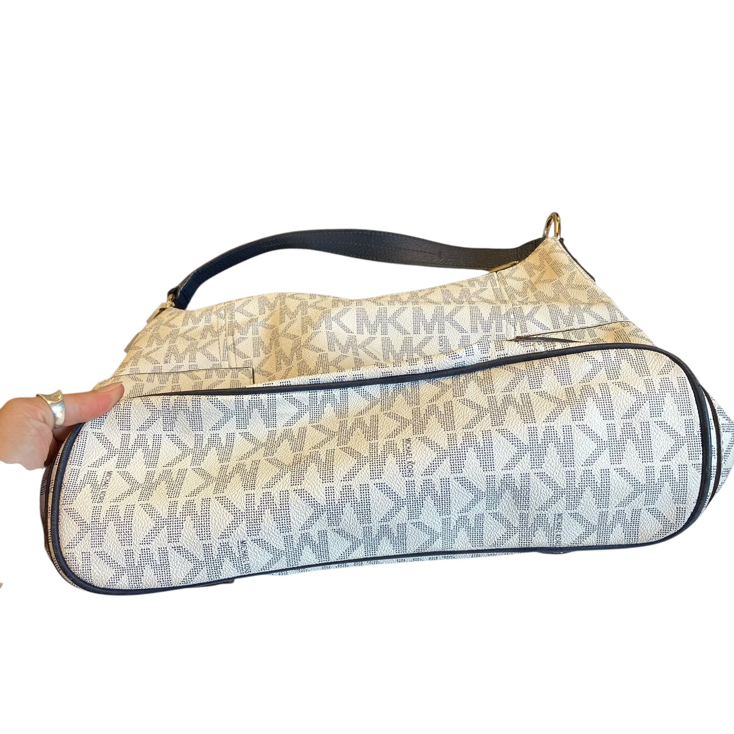 Handbag Designer By Michael Kors In White, Size:Large