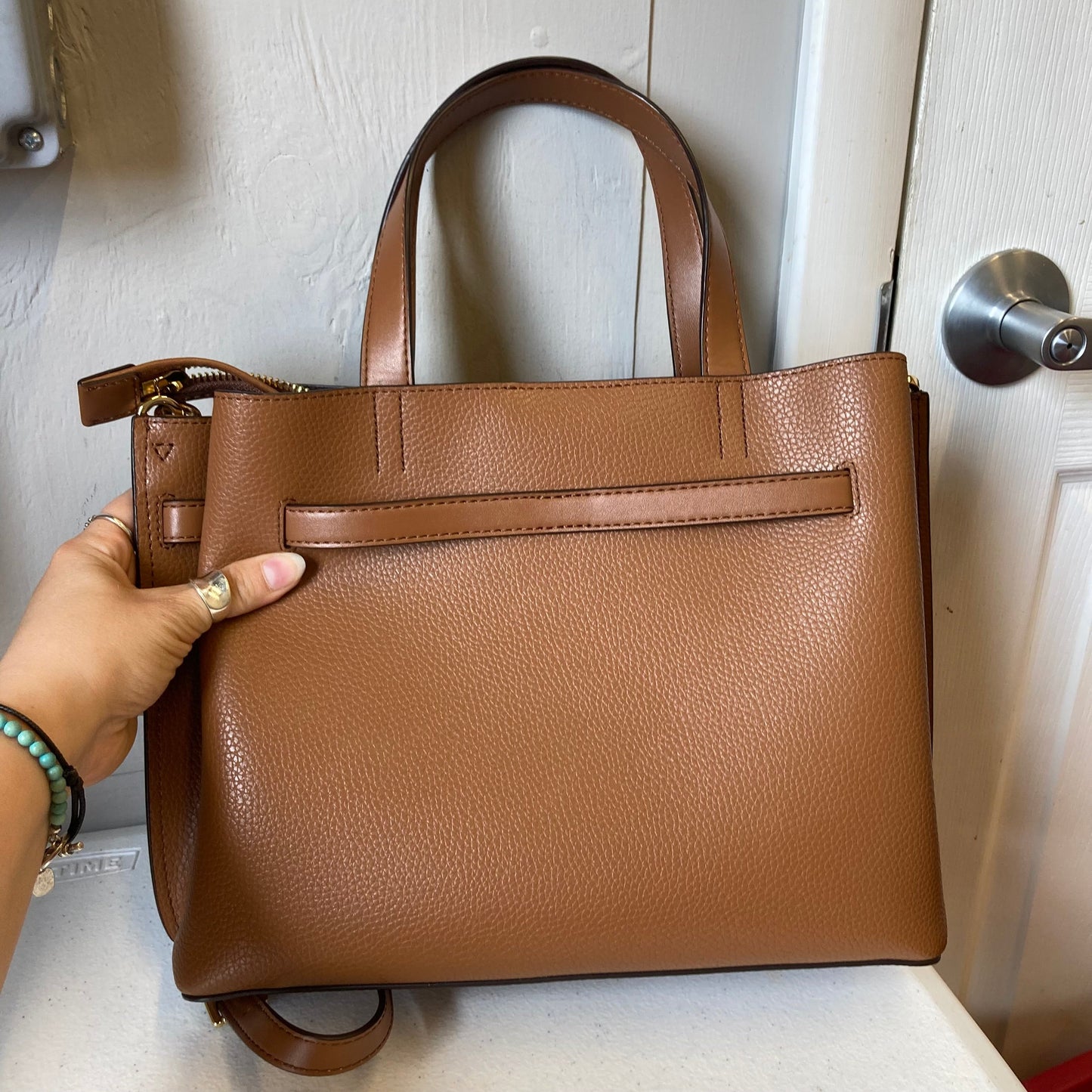 Crossbody Designer By Michael Kors In Brown, Size:Medium