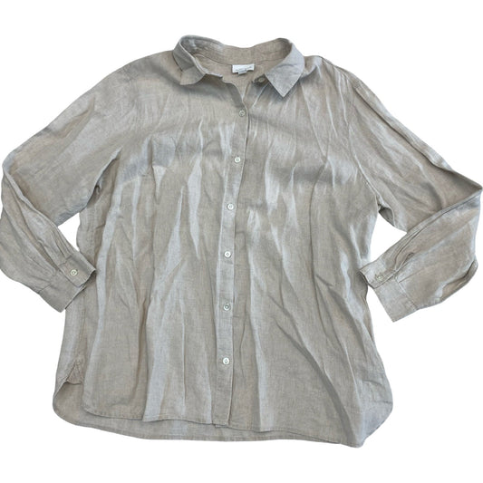 Top Ls By J. Jill In Tan, Size:1X