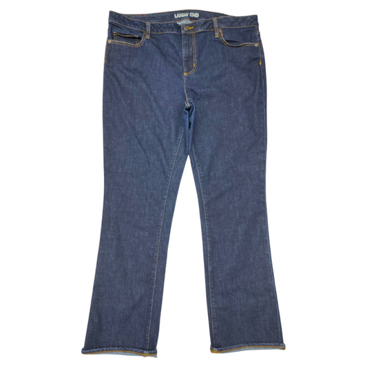 Jeans Skinny By Lands End In Blue Denim, Size:18