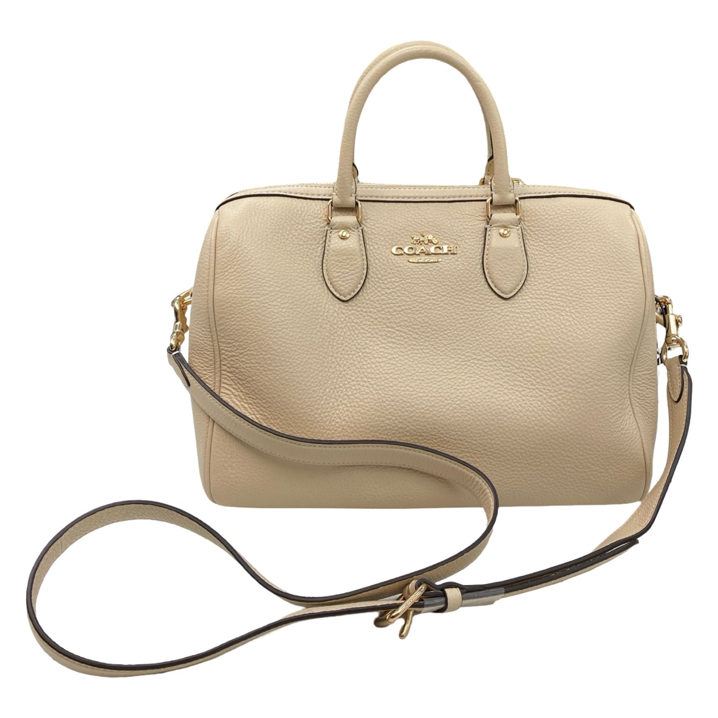 Handbag Designer By Coach In Cream, Size:Medium
