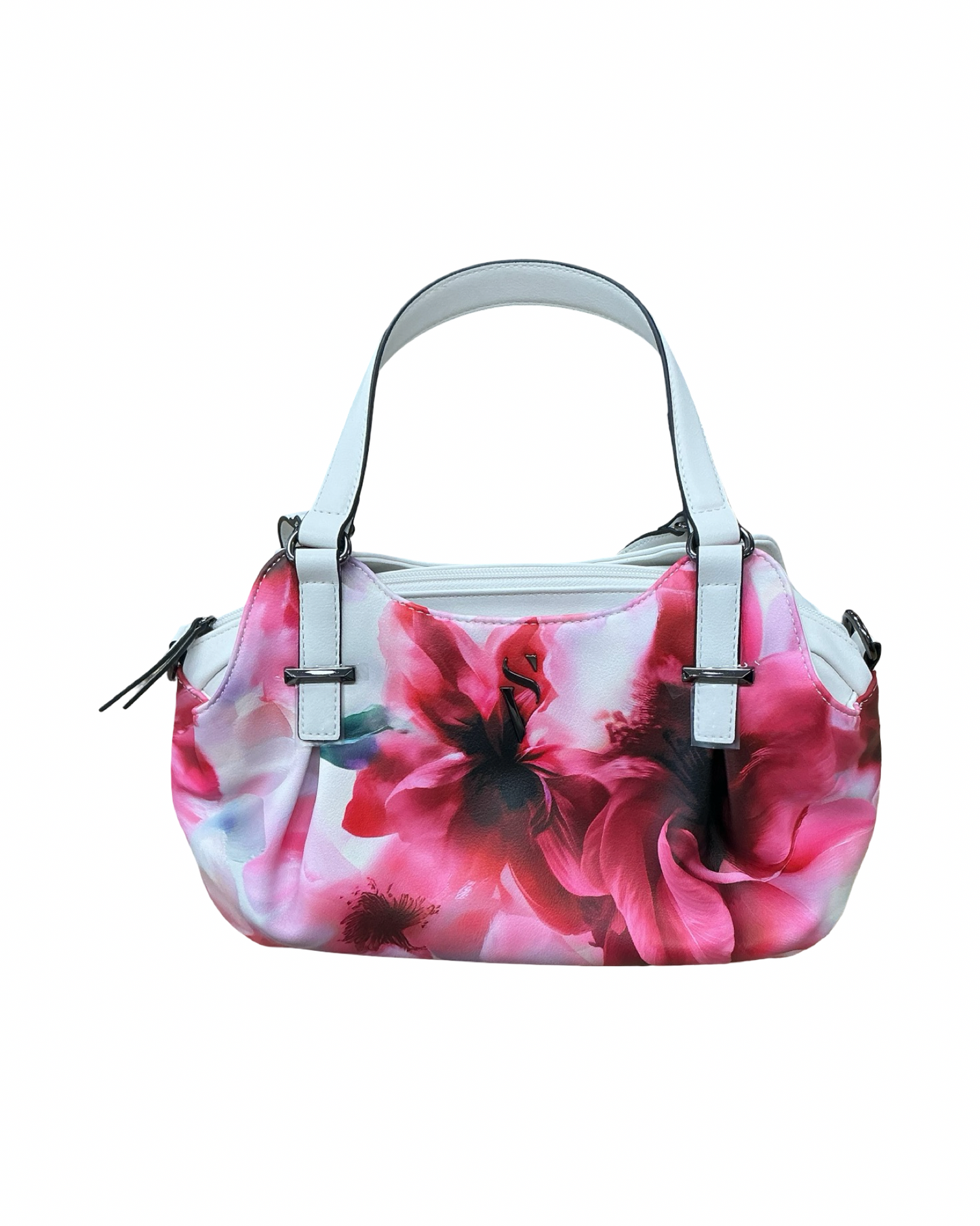 Handbag By Vigoss In Pink & White, Size:Medium