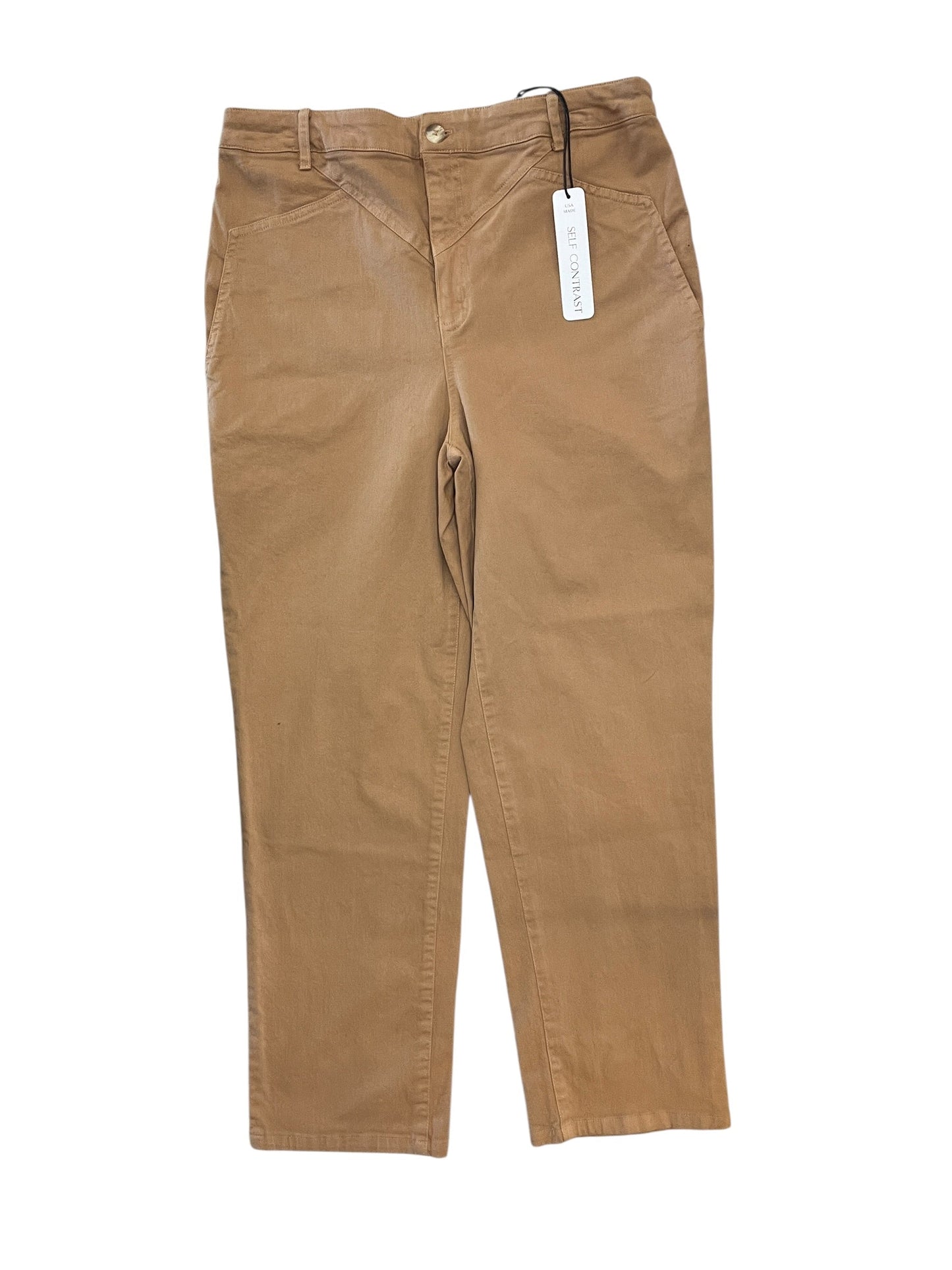 Pants Cropped By Self Contrast In Tan, Size:M