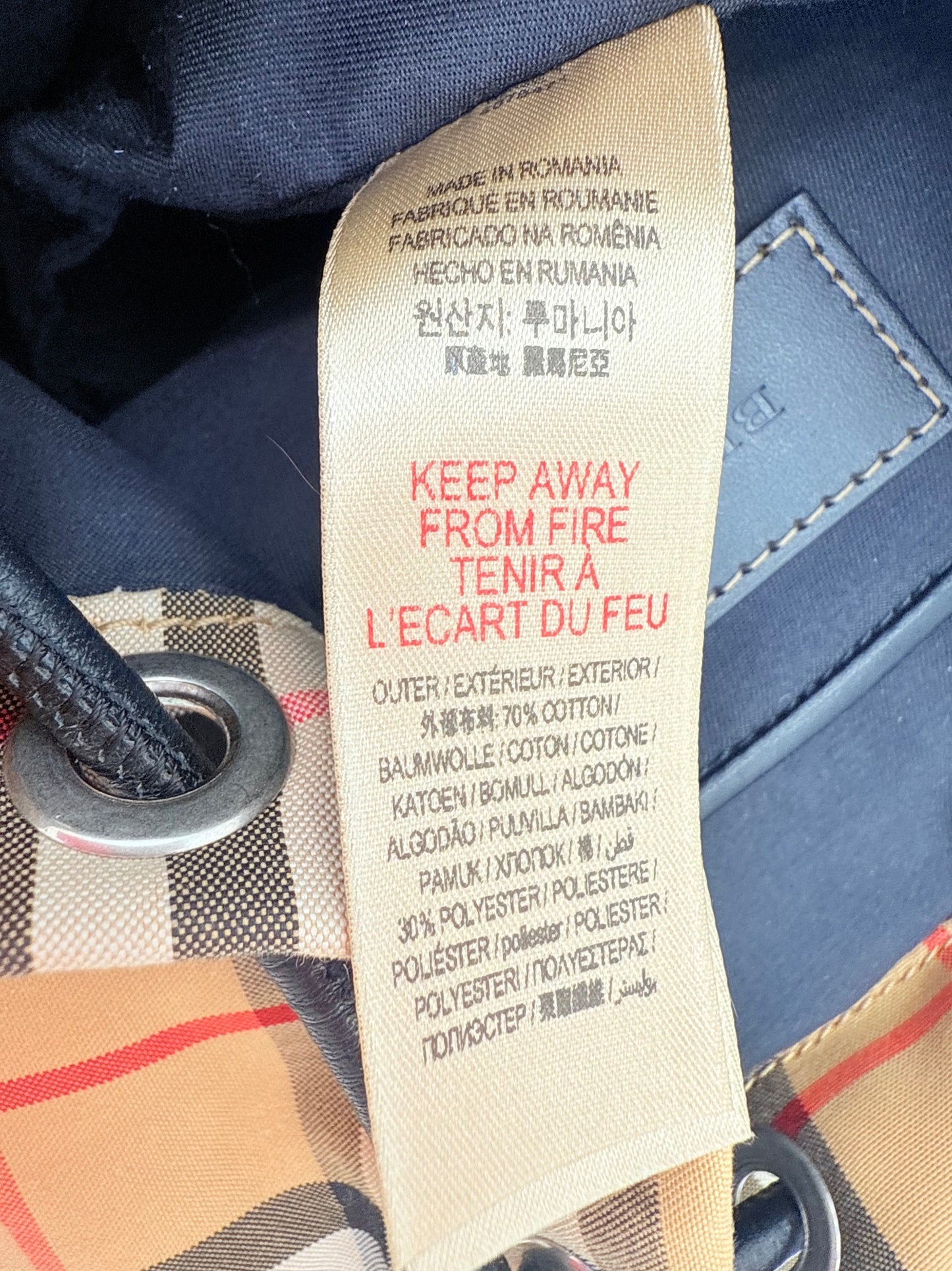 Backpack Luxury Designer By Burberry In Plaid Pattern, Size:Small