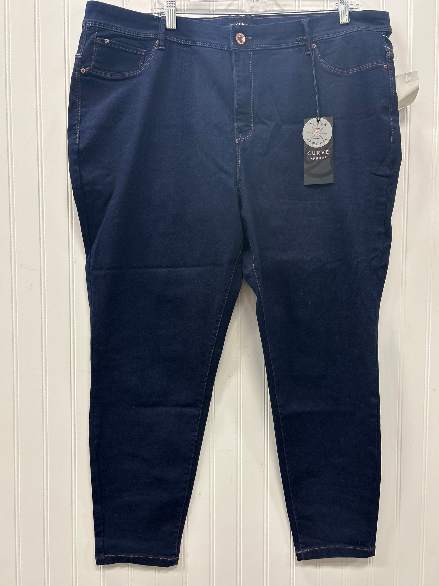 Jeans Jeggings By Curve Appeal In Blue Denim, Size:22 NWT