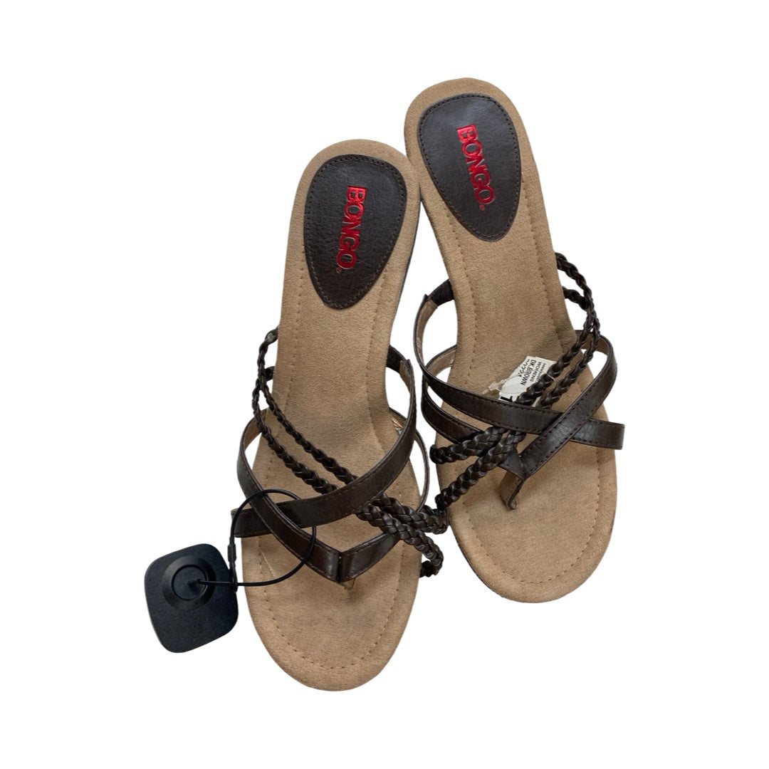 Sandals Heels Block By Bongo In Brown, Size:10