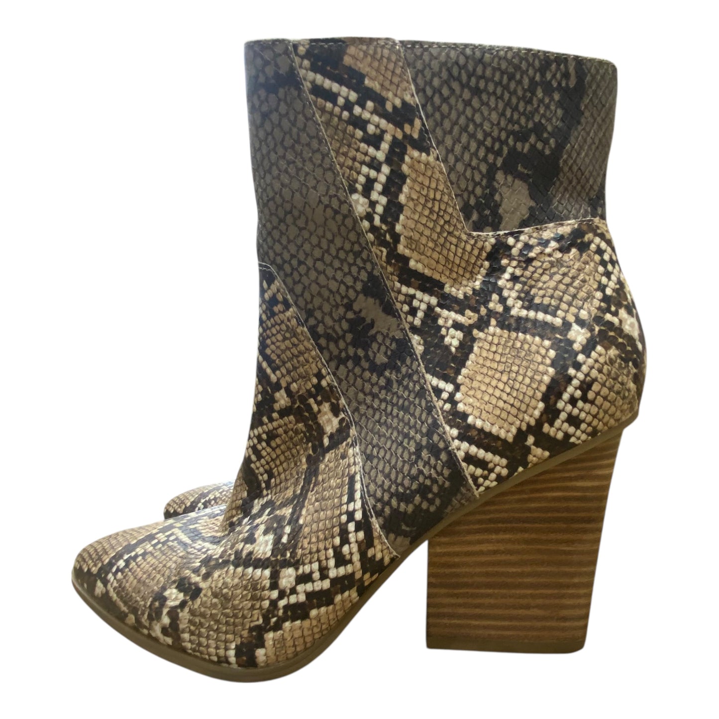 Boots Ankle Heels By Crown Vintage In Snakeskin Print, Size:10