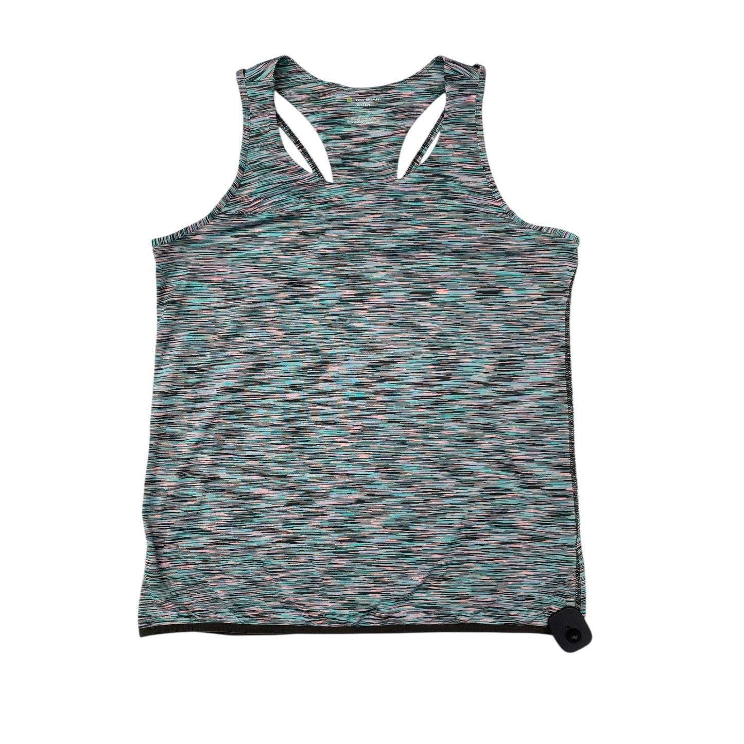 Athletic Tank Top By Tek Gear In Green & Pink, Size:L