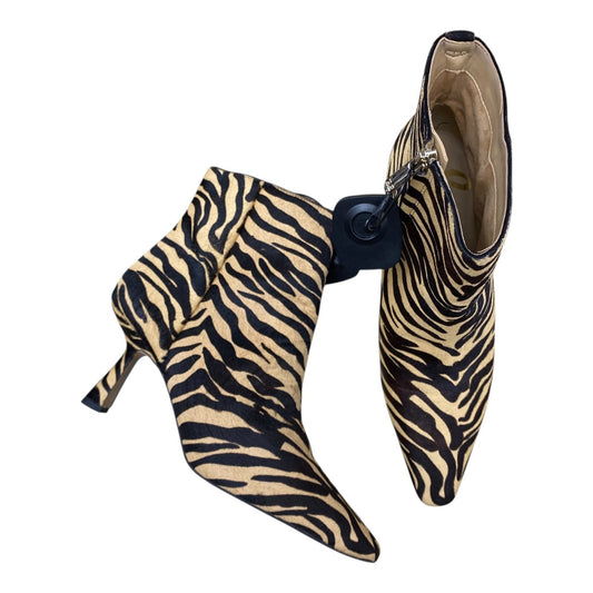 Boots Ankle Heels By Sam Edelman In Animal Print, Size:8.5