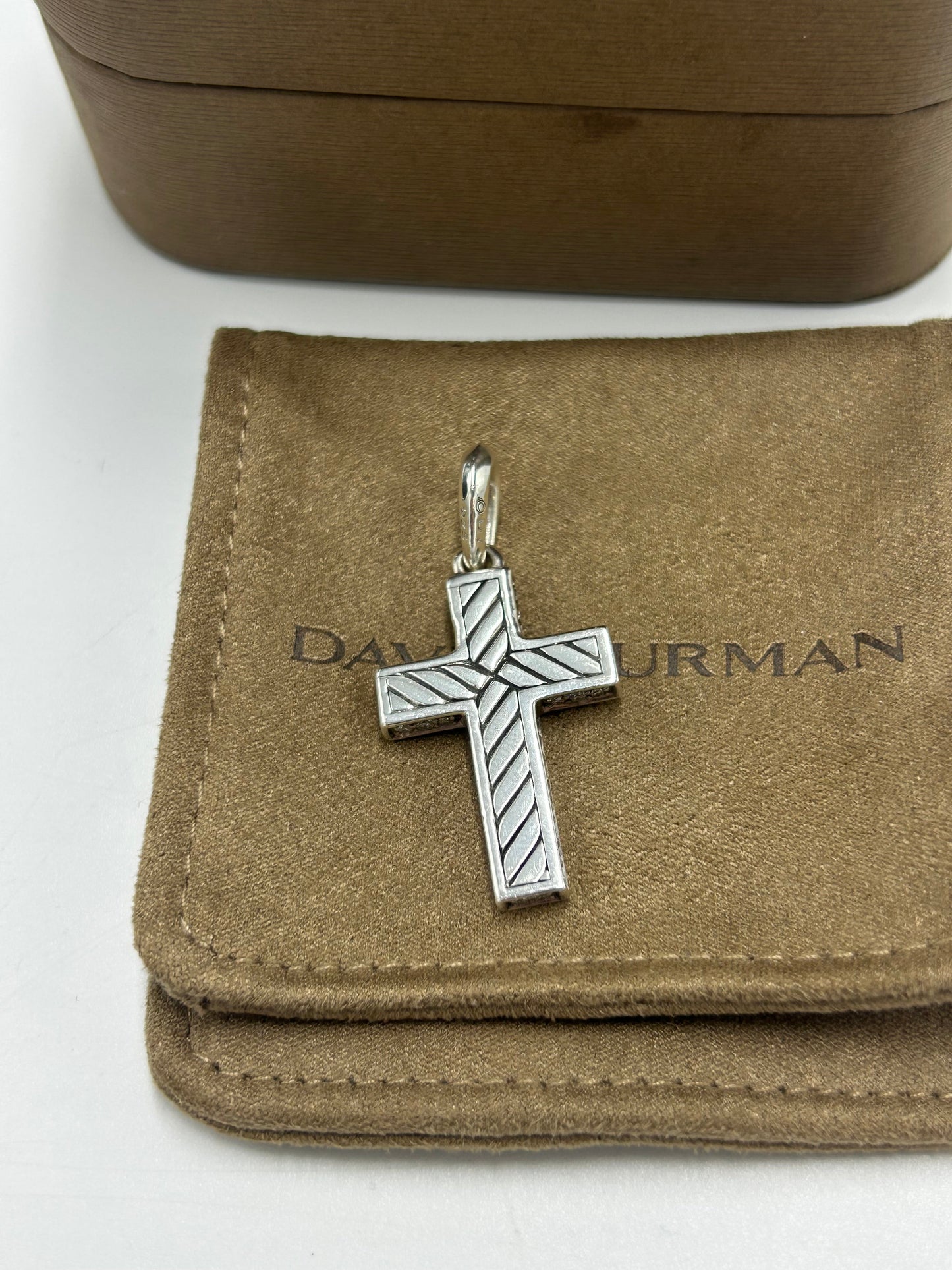 David Yurman Pave Diamond Cross Luxury Designer Pendant