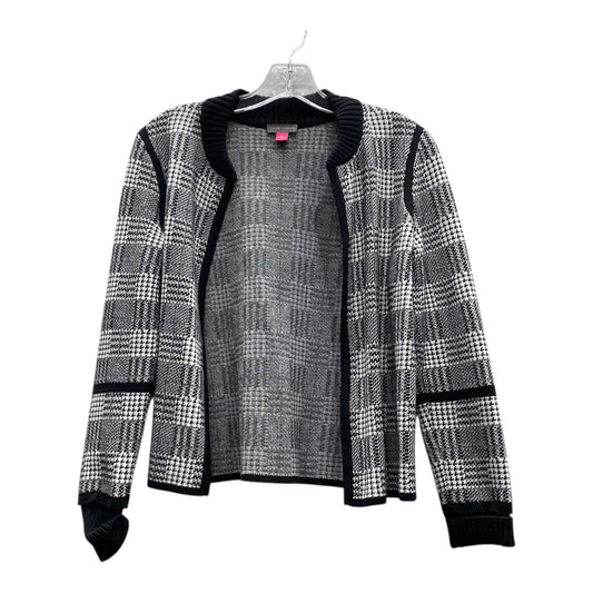 Sweater Cardigan By Vince Camuto In Black & White, Size:Xs