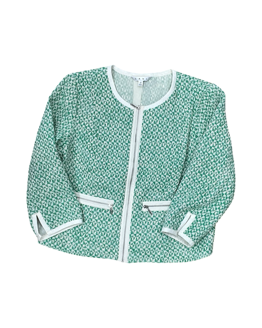 Jacket Other By Cabi In Cream & Green, Size:M