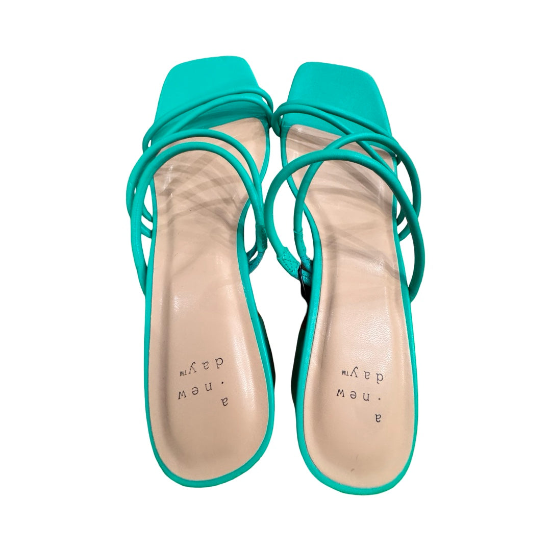 Sandals Heels Block By A New Day In Green, Size:9.5