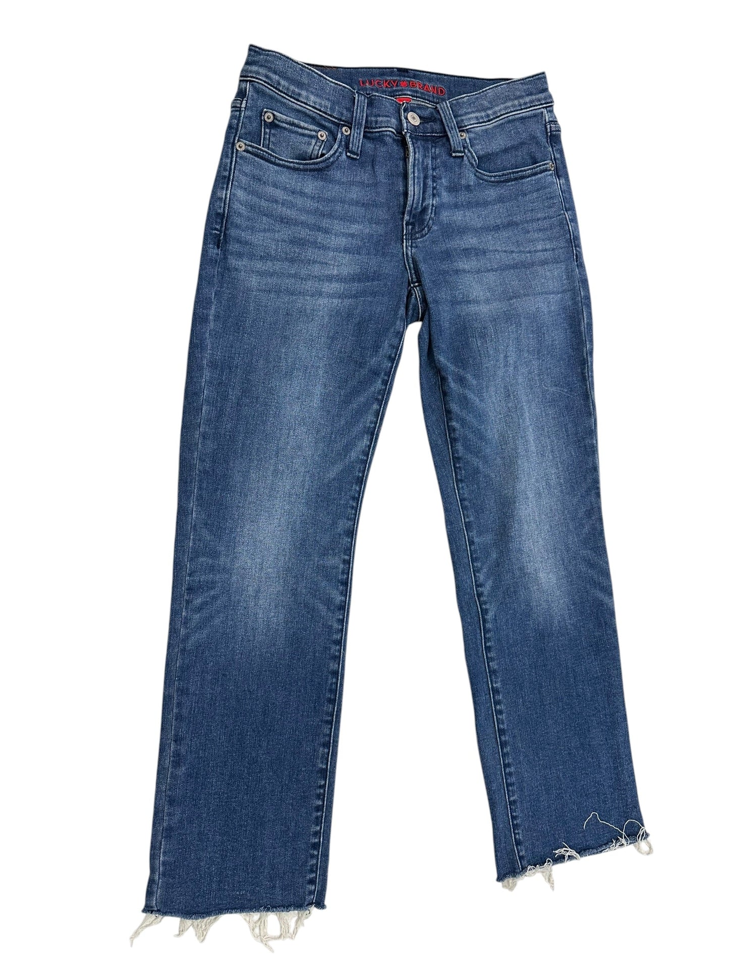 Jeans Straight By Lucky Brand In Blue Denim, Size:2