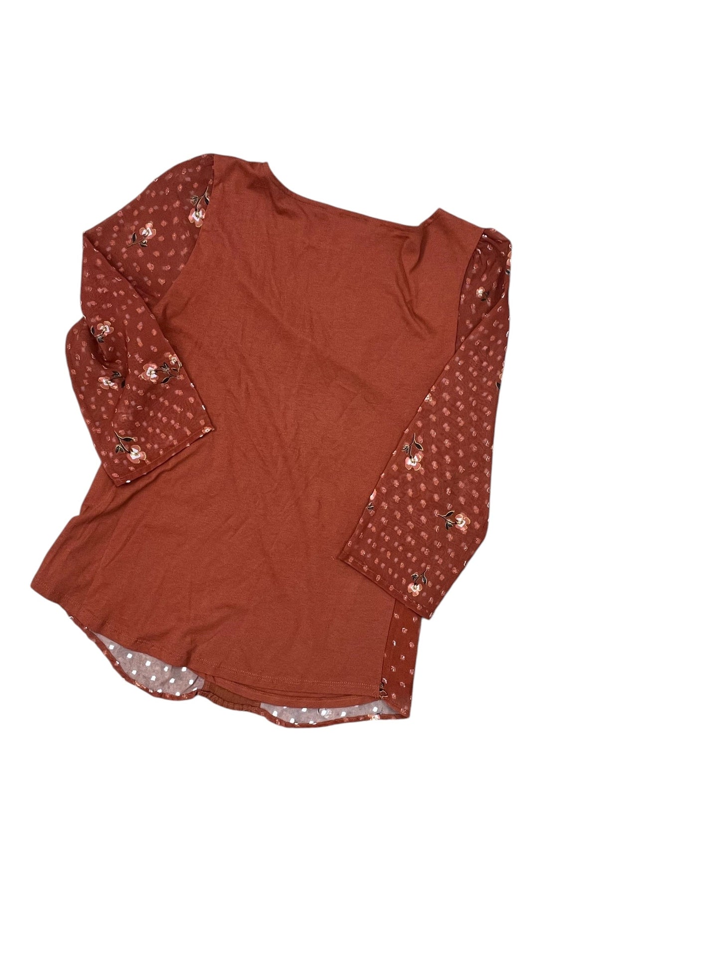 Top 3/4 Sleeve By Lc Lauren Conrad In Orange, Size:Xs