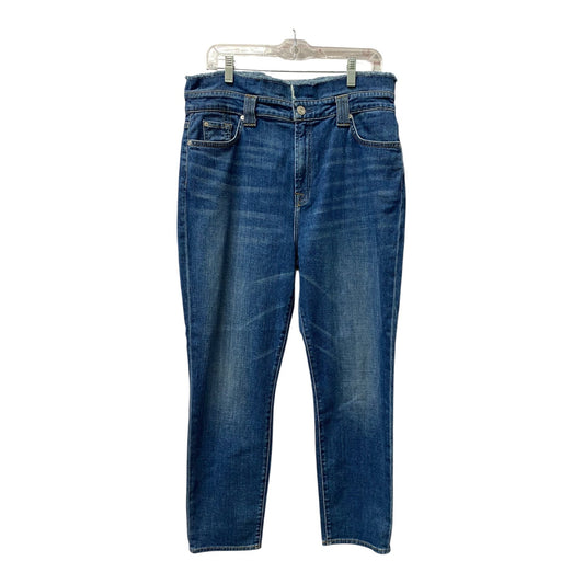 Jeans Straight By 7 For All Mankind In Blue Denim, Size:14