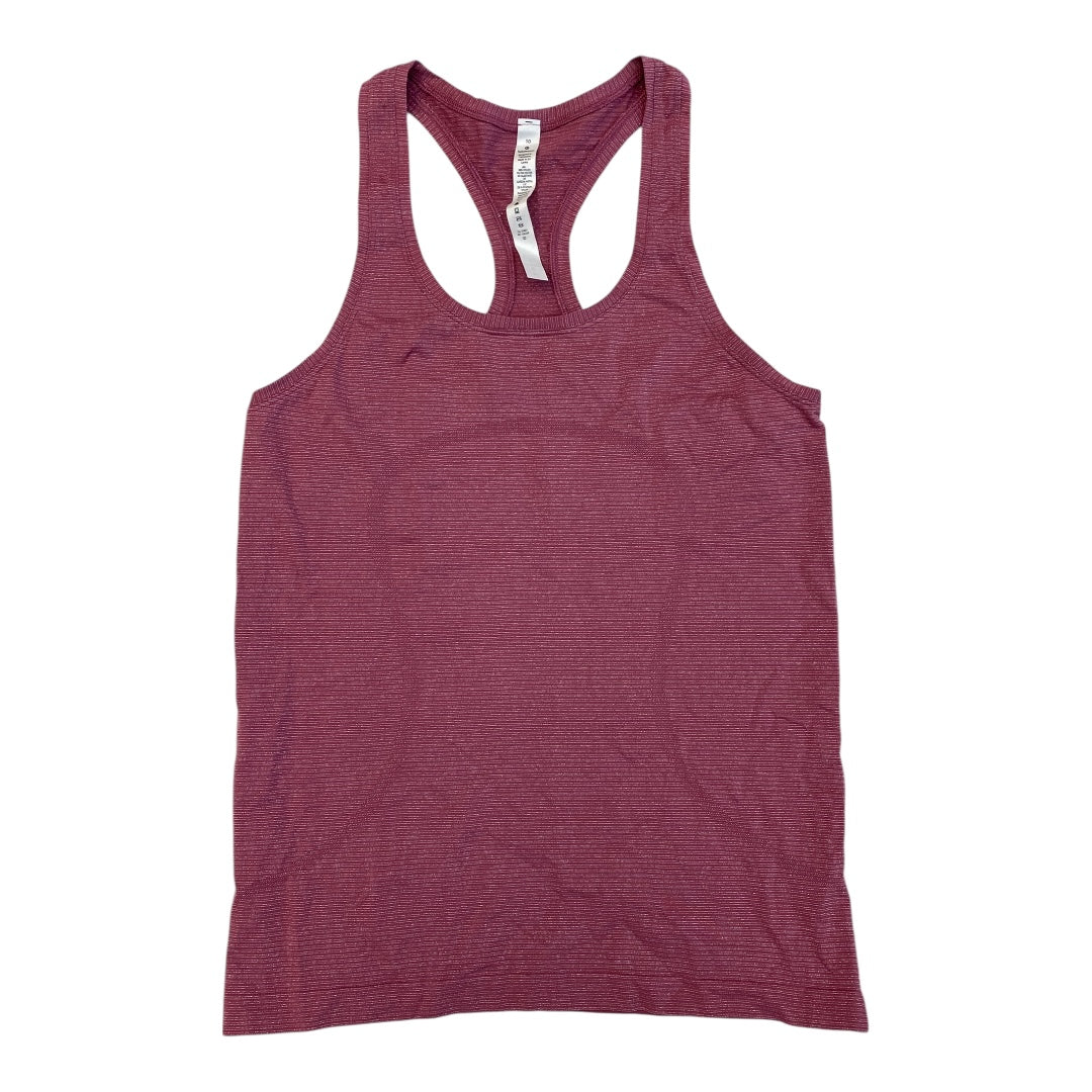 Athletic Tank Top By Lululemon In Pink, Size:10