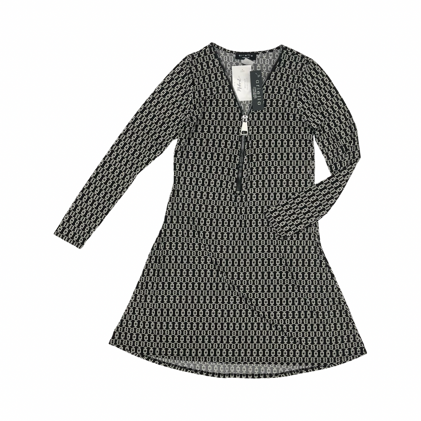 Dress Casual Short By Ariella In Black & Tan, Size:S