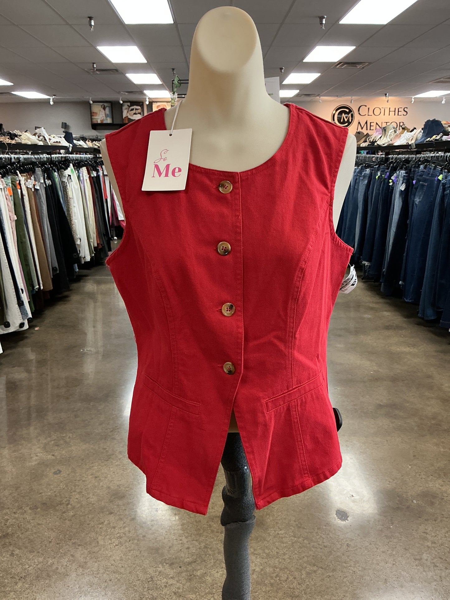 Top Sleeveless By Clothes Mentor In Red, Size:M