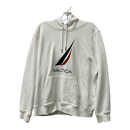 Athletic Sweatshirt Hoodie By Nautica In White, Size:L