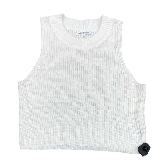Top Sleeveless Designer By Reformation In White, Size:S