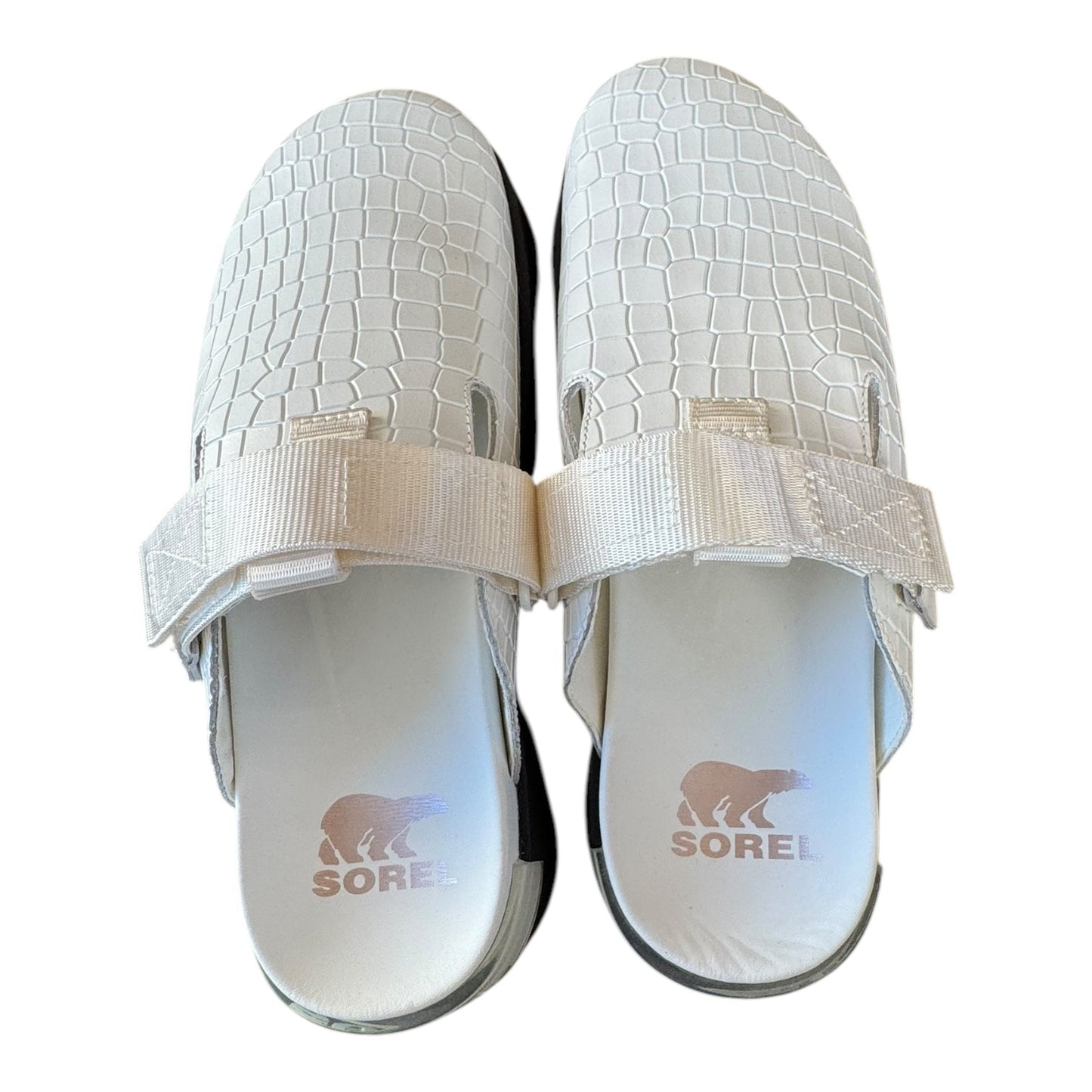 Mule/Slide Designer By Sorel In White Snakeskin Print Pattern, Size:10