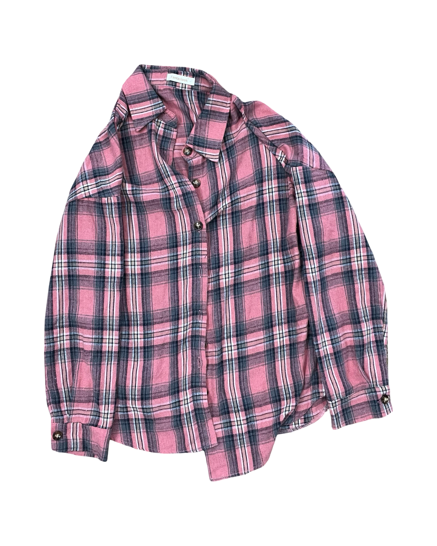 Top Ls By Clothes Mentor In Plaid Pattern, Size:L