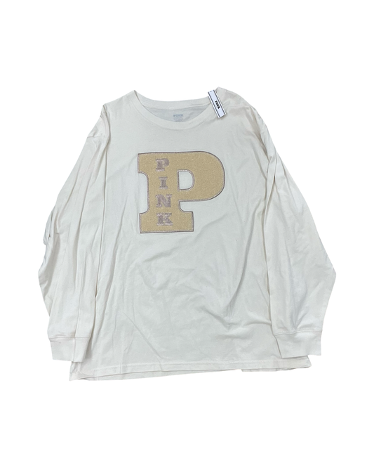 Top Ls By Pink In Cream, Size:Xl