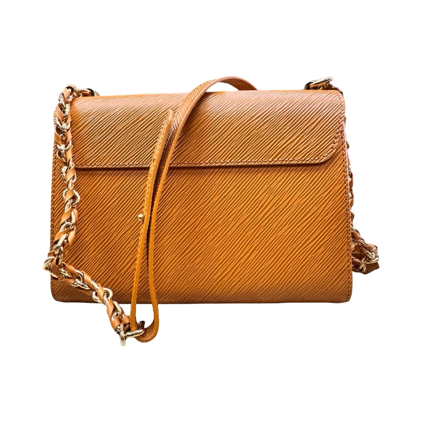 Epi Twist MM Handbag Luxury Designer By Louis Vuitton In Gold Full Set, Size:Medium (MM)